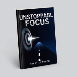 A sleek and modern book cover titled 'Unstoppable Focus', emphasizing the theme of concentration and determination