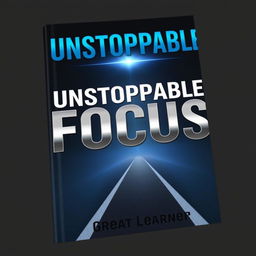 A sleek and modern book cover titled 'Unstoppable Focus', emphasizing the theme of concentration and determination