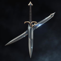 An artistic illustration of a dagger crafted entirely from the fang of a dragon, emphasizing its structure as a dragon's tooth with no metal components whatsoever