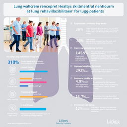 A detailed infographic showcasing the evaluation of the effectiveness of an early rehabilitation program specifically for lung transplant patients