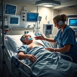 A powerful scene depicting the journey of lung transplantation and subsequent physiotherapy in the intensive care unit (ICU)