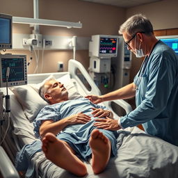 A powerful scene depicting the journey of lung transplantation and subsequent physiotherapy in the intensive care unit (ICU)