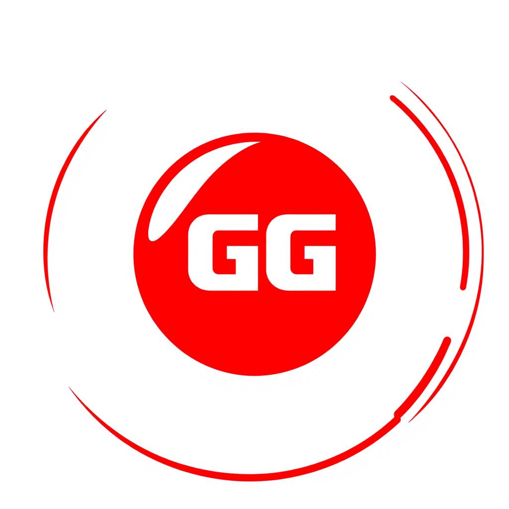 A red circle with the letters 'GG' prominently displayed in the center