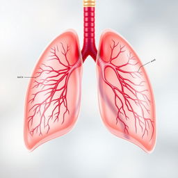 A detailed and artistic representation of human lungs, showcasing their intricate structure and biological beauty