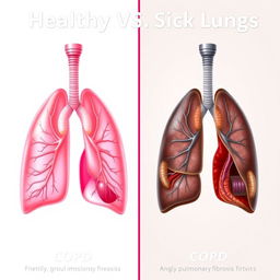 A comparative illustration showcasing healthy vs