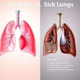 A comparative illustration showcasing healthy vs