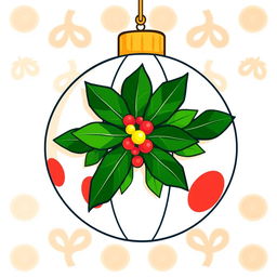 A festive Christmas bomba featuring a central adornment of green leaves