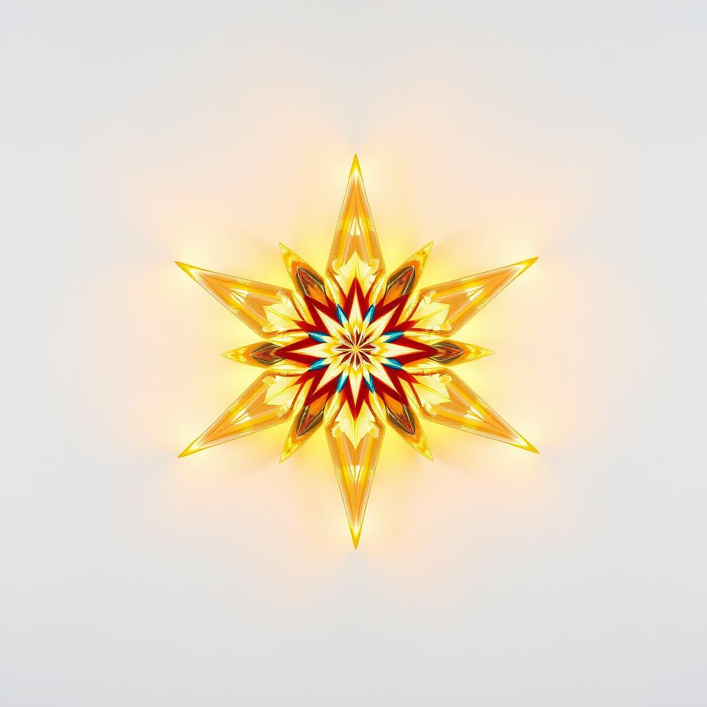 A beautiful Christmas star prominently displayed against a clean white background