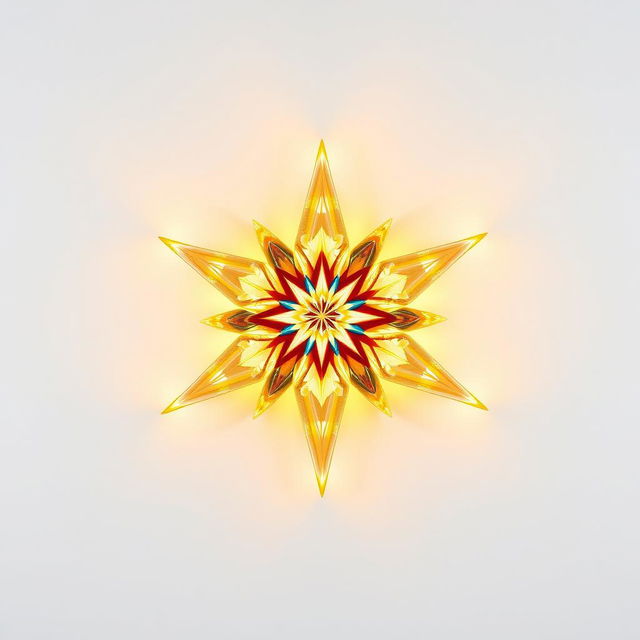 A beautiful Christmas star prominently displayed against a clean white background