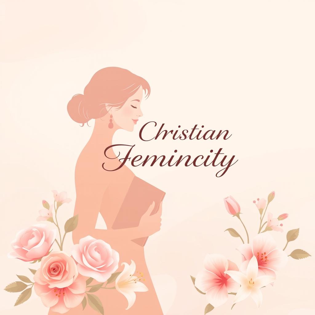 An elegant and modern eBook cover design that reflects the theme of Christian femininity