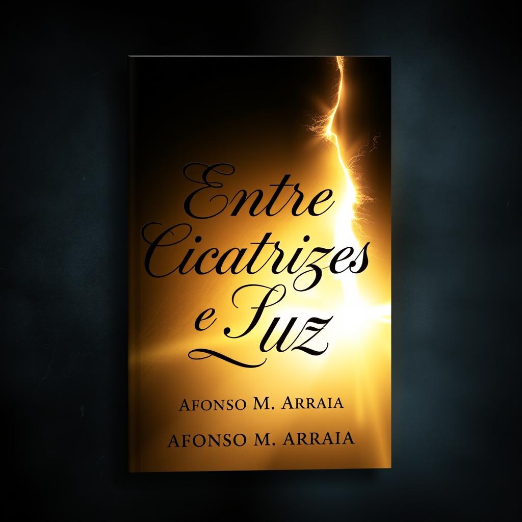 A captivating book cover design for 'Entre Cicatrizes e Luz' by Afonso M