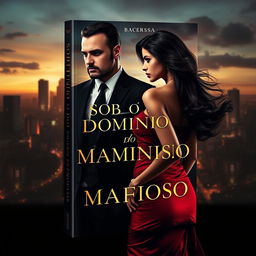 A captivating book cover design for a romance novel titled 'Sob o Domínio do Mafioso'