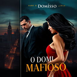 A captivating book cover design for a romance novel titled 'Sob o Domínio do Mafioso'