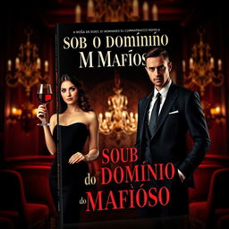 A captivating book cover for a romance novel titled 'Sob o Domínio do Mafioso'