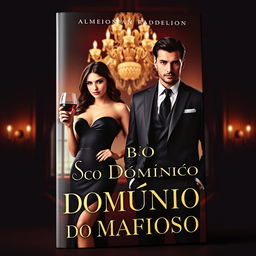 A captivating book cover for a romance novel titled 'Sob o Domínio do Mafioso'