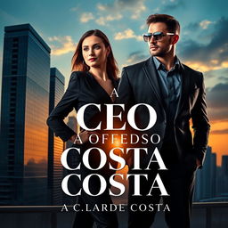 A captivating book cover for a romance novel titled 'A CEO E O GUARDA COSTA'