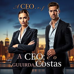 A captivating book cover for a romance novel titled 'A CEO e o Guarda Costas'