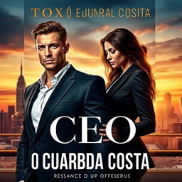 A captivating romance novel cover titled 'CEO E O GUARDA COSTA', featuring a sensual scene