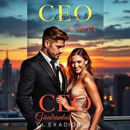 A captivating book cover for a romantic novel titled 'CEO e o Guarda Costa'