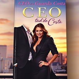 A captivating book cover for a romantic novel titled 'CEO e o Guarda Costa'