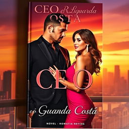 A captivating book cover for a romantic novel titled 'CEO e o Guarda Costa'