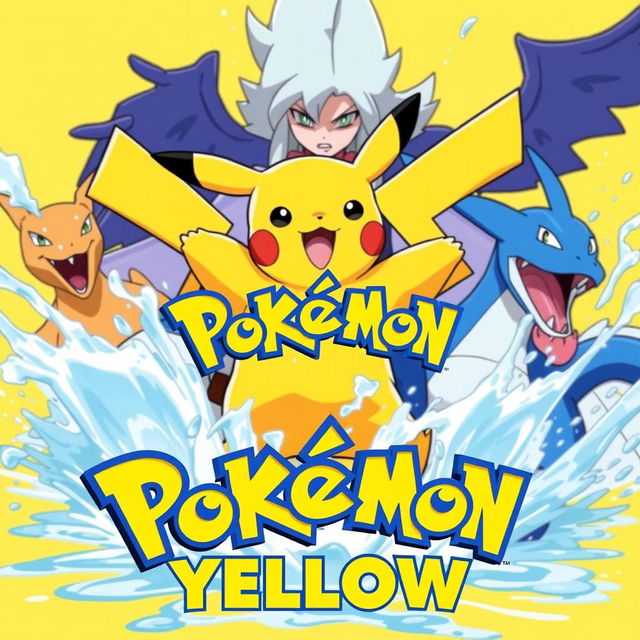 A vibrant and dynamic YouTube thumbnail featuring Pikachu in a muscular, heroic pose, battling against Misty who is looking fierce and determined, surrounded by her Water-type Pokémon