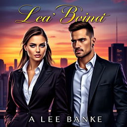 A romantic novel cover featuring a stylish and powerful female CEO in an elegant, tailored suit, exuding confidence and sophistication