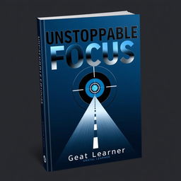 A sleek and modern book cover titled 'Unstoppable Focus' that emphasizes concentration and determination