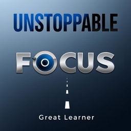 A sleek and modern book cover titled 'Unstoppable Focus' that emphasizes concentration and determination