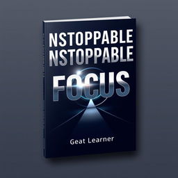 A sleek and modern book cover titled 'Unstoppable Focus' that emphasizes concentration and determination