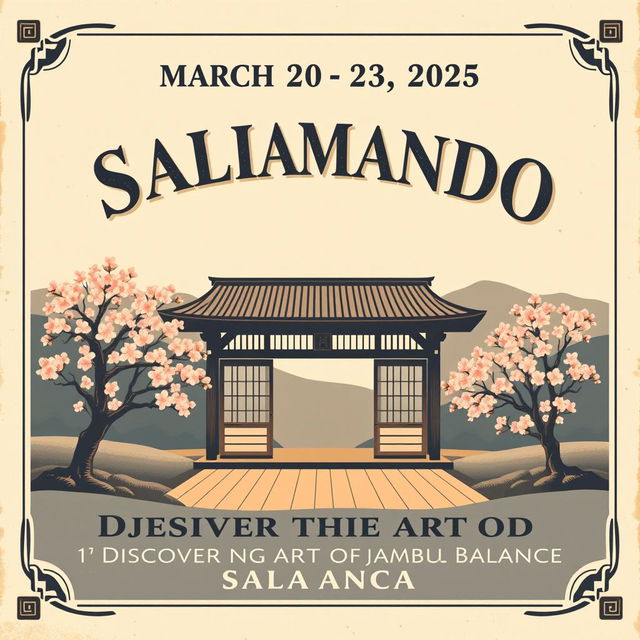 An old-style advertisement poster for an Aikido seminar in Salamanca, designed with a classic retro aesthetic