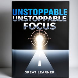 A sleek and modern front-facing book cover titled 'Unstoppable Focus' that emphasizes concentration and determination