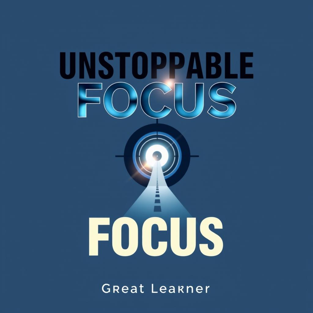 A sleek and modern front-facing book cover titled 'Unstoppable Focus' that emphasizes concentration and determination