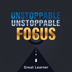 A sleek and modern front-facing book cover titled 'Unstoppable Focus' that emphasizes concentration and determination