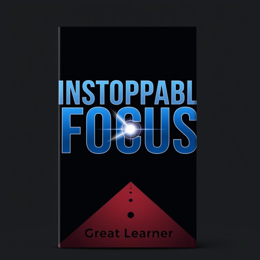 A sleek and modern front-facing book cover titled 'Unstoppable Focus', emphasizing concentration and determination