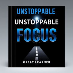 A sleek and modern front-facing book cover titled 'Unstoppable Focus', emphasizing concentration and determination