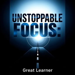 A sleek and modern front-facing book cover titled 'Unstoppable Focus', emphasizing concentration and determination