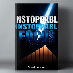 A sleek and modern front-facing book cover titled 'Unstoppable Focus', emphasizing concentration and determination