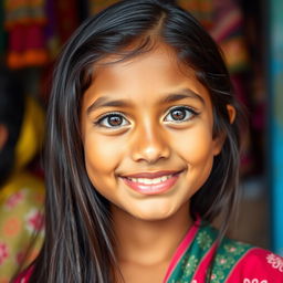 A portrait of a young Bangladeshi girl with distinctive features, including unique hairy lips, capturing her natural beauty and confidence