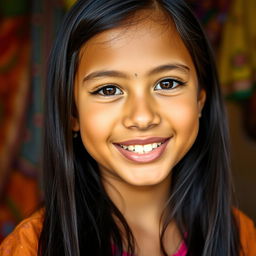 A portrait of a young Bangladeshi girl with distinctive features, including unique hairy lips, capturing her natural beauty and confidence