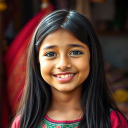 A portrait of a young Bangladeshi girl with distinctive features, including unique hairy lips, capturing her natural beauty and confidence