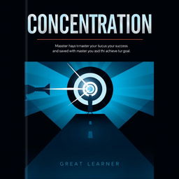 A sleek and modern front-facing book cover emphasizing concentration and determination