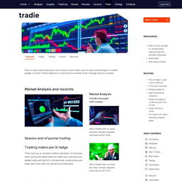 A visually appealing blog layout focused on trading, featuring a clean design with sections for market analysis, trading tips, and news updates