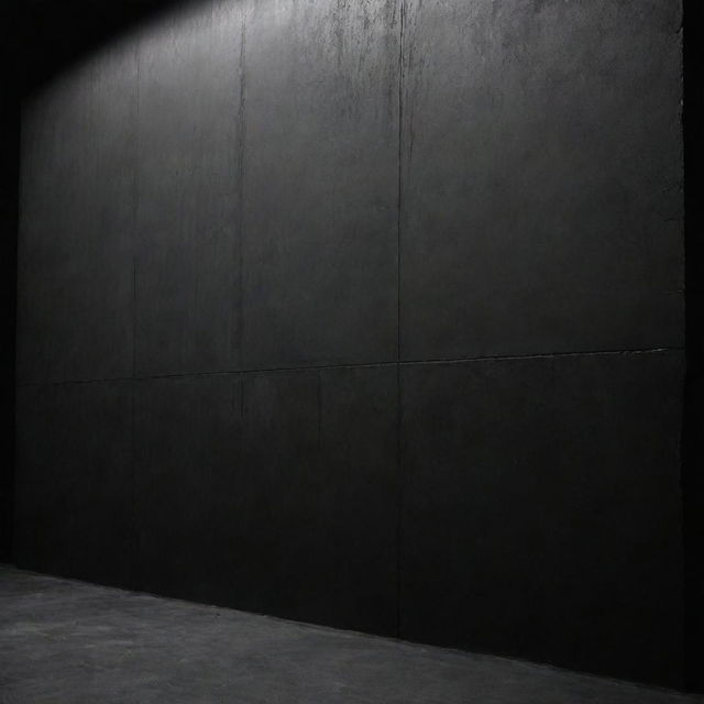 An aged, sci-fi inspired dark wall viewed from a side angle. The wall exudes a sense of mystique and time-worn significance.