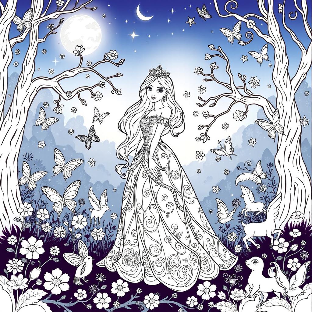 enchanted forest coloring page