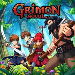 Anime cover for the title 'Grimon Soul', featuring a fantasy setting