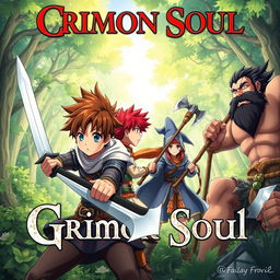 Anime cover for the title 'Grimon Soul', featuring a fantasy setting