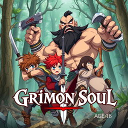 Anime cover featuring the title "Grimon Soul" set in a fantasy world