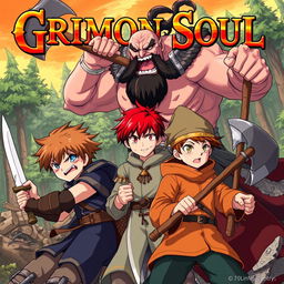 Anime cover featuring the title "Grimon Soul" set in a fantasy world