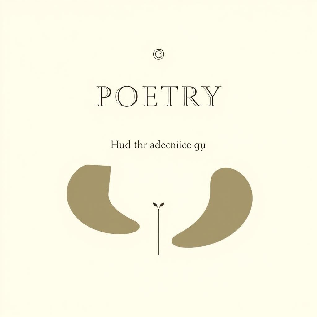 A minimalistic and modern book cover design for poetry and philosophical essays, featuring a light color palette